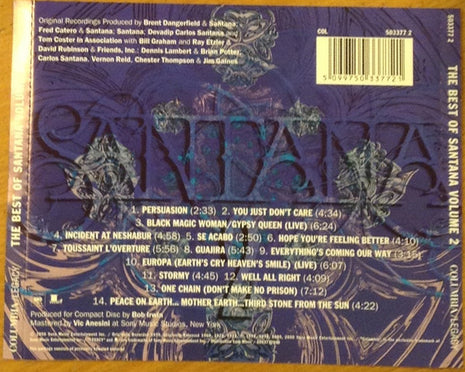 CD - Santana – The Best Of Volume 2 - USADO