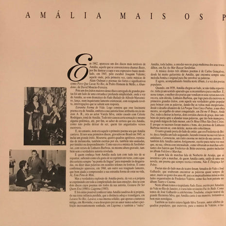 Lp Vinyl Amália Rodrigues  Amalia Mais Os Poetas Populares