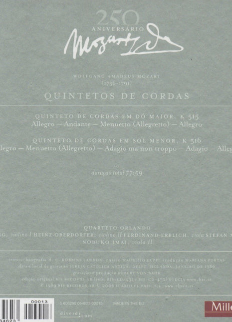 CD+LIVRO - Christian Zacharias, Orquestra De Câmara De Lausanne*, Mozart* - Quintetos de Cordas - USADO