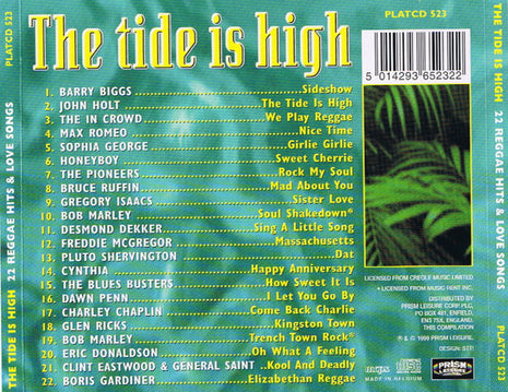 CD Various ‎– 22 Reggae Hits & Love Songs - The Tide Is High - NOVO