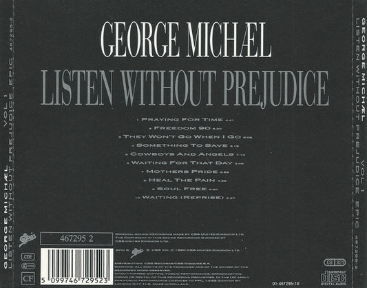 CD George Michael – Listen Without Prejudice Vol 1 - USADO