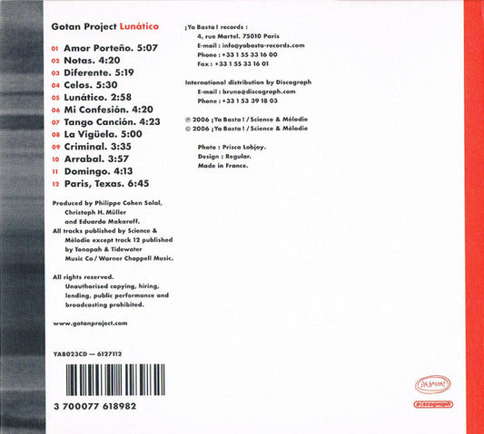 CD Gotan Project – Lunático - USADO