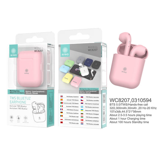 Auricular Bluetooth TWS IKREA WC8207 ROSA