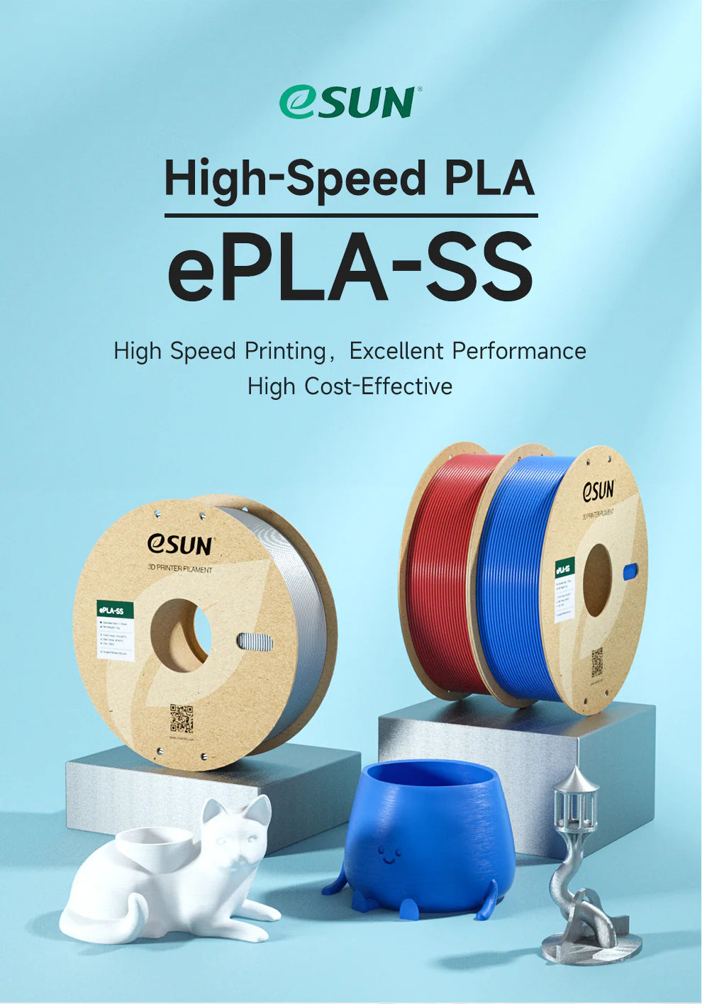 eSun Filament ePLA-SS Blue, 1.75 mm / 1000 g