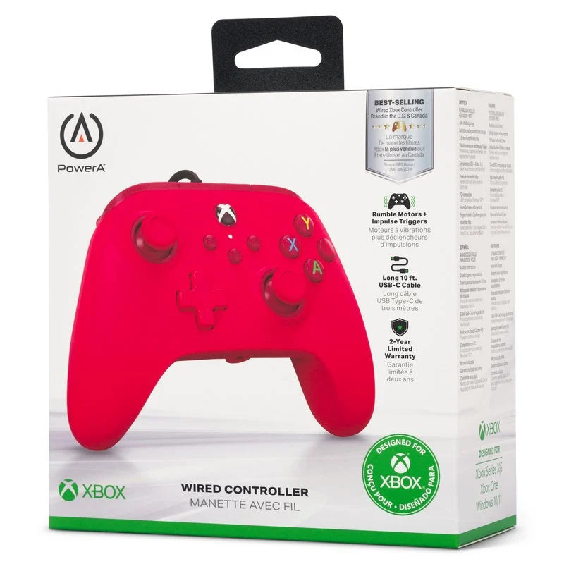 Wirered Controller  Xbox Series X/S Oficial Power A Red - NOVO