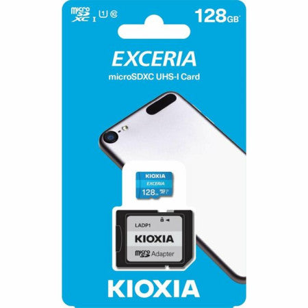 Cartão Memória Kioxia Exceria C10 UHS-I U1 microSDXC 128GB + Adaptador SD