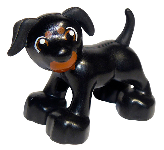 LEGO Duplo Dog with Dark Orange Eyes, Spots, and Mouth Pattern Item No: 1396pb02  - USADO