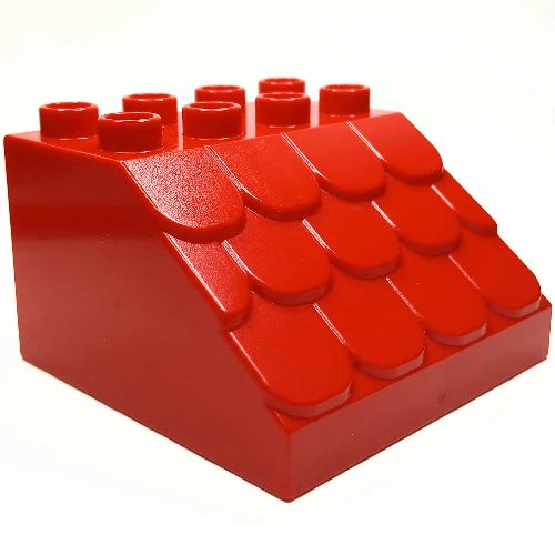 LEGO Duplo, Brick 4 x 4 x 2 Slope with Shingles Profile 18814 - USADO