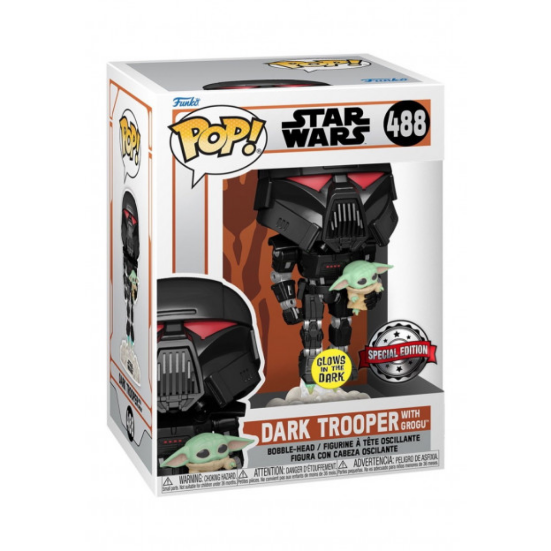 Funko POP! Star Wars Dark Trooper With Grogu #488 GITD Special Edition