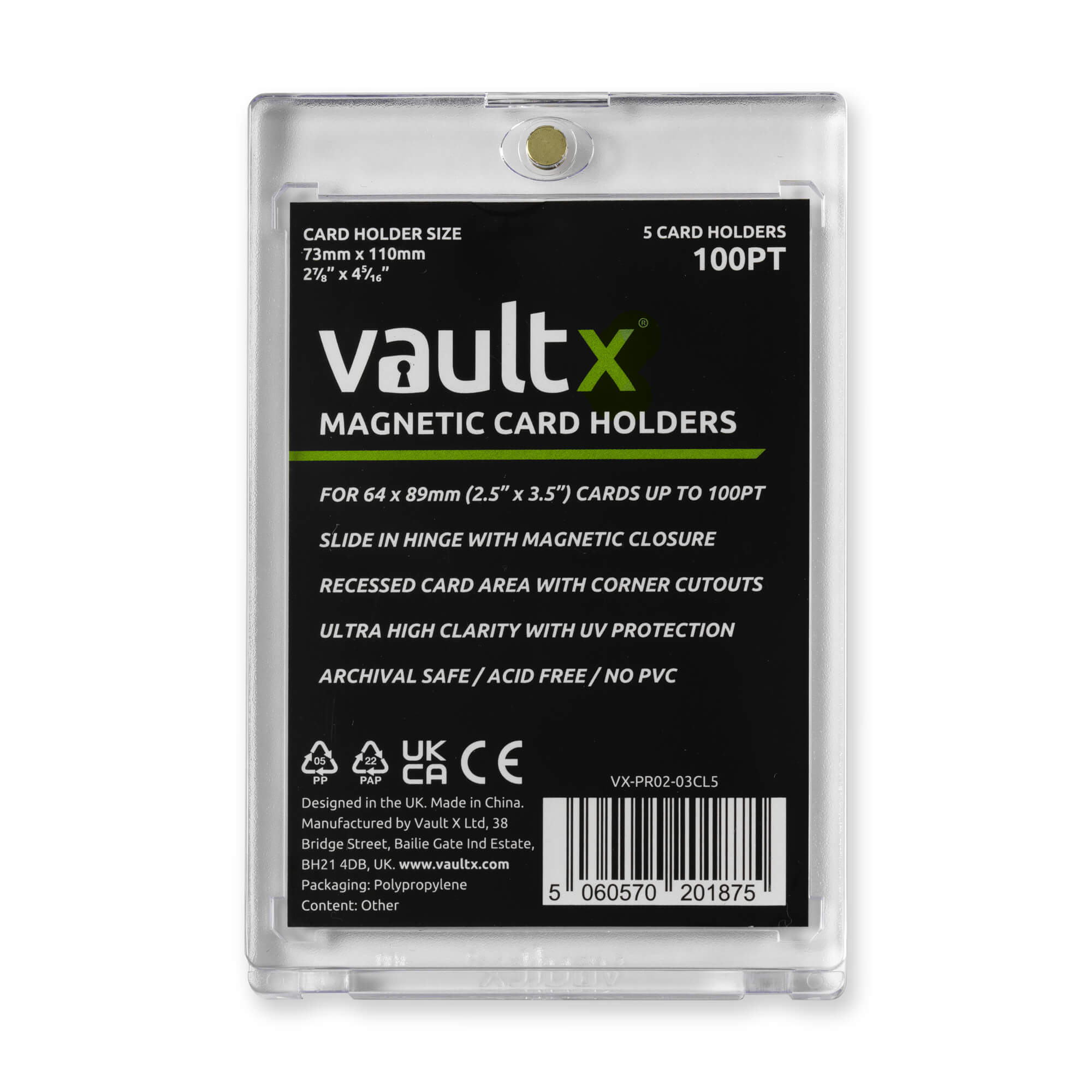 Vault X Magnetic Card Holders 100pt - 5 Pack