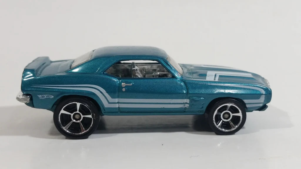 2010 Hot Wheels Muscle Mania 1969 Pontiac Firebird T/A Metalflake Aqua Blue (loose) - USADO
