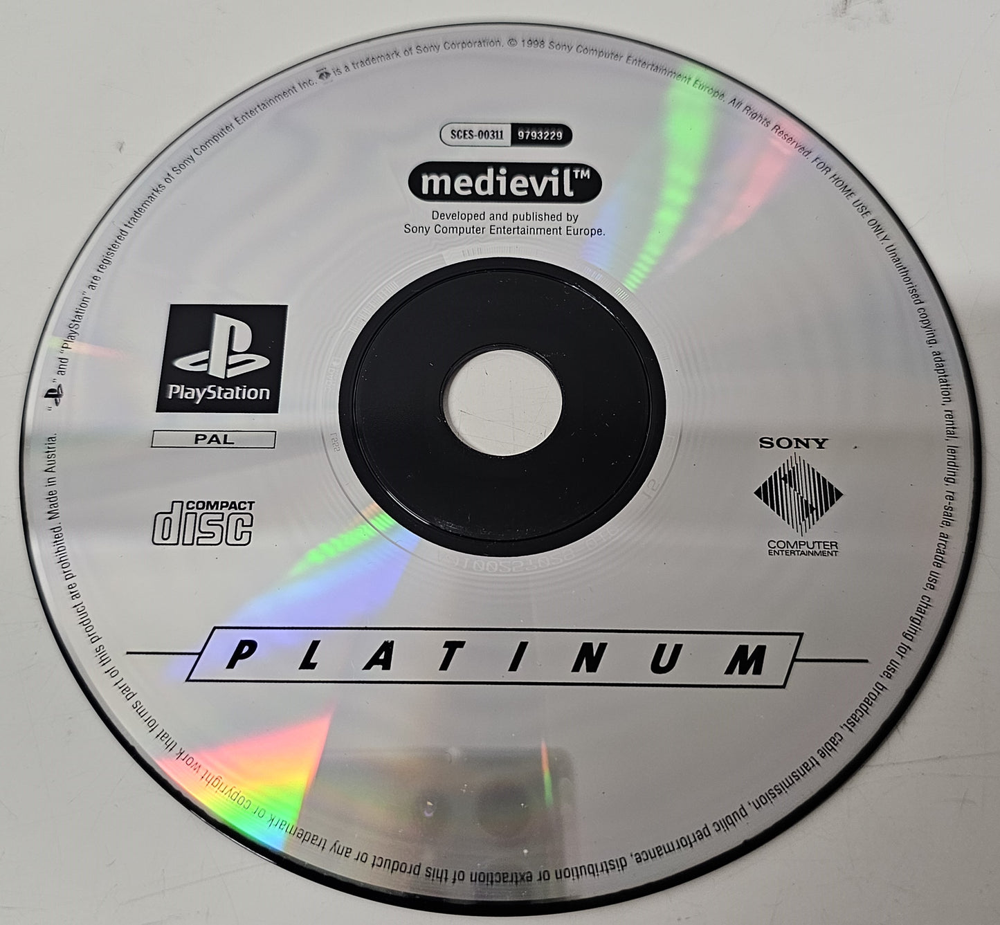 PS1 Playstation 1  Medievil (Disc Only)