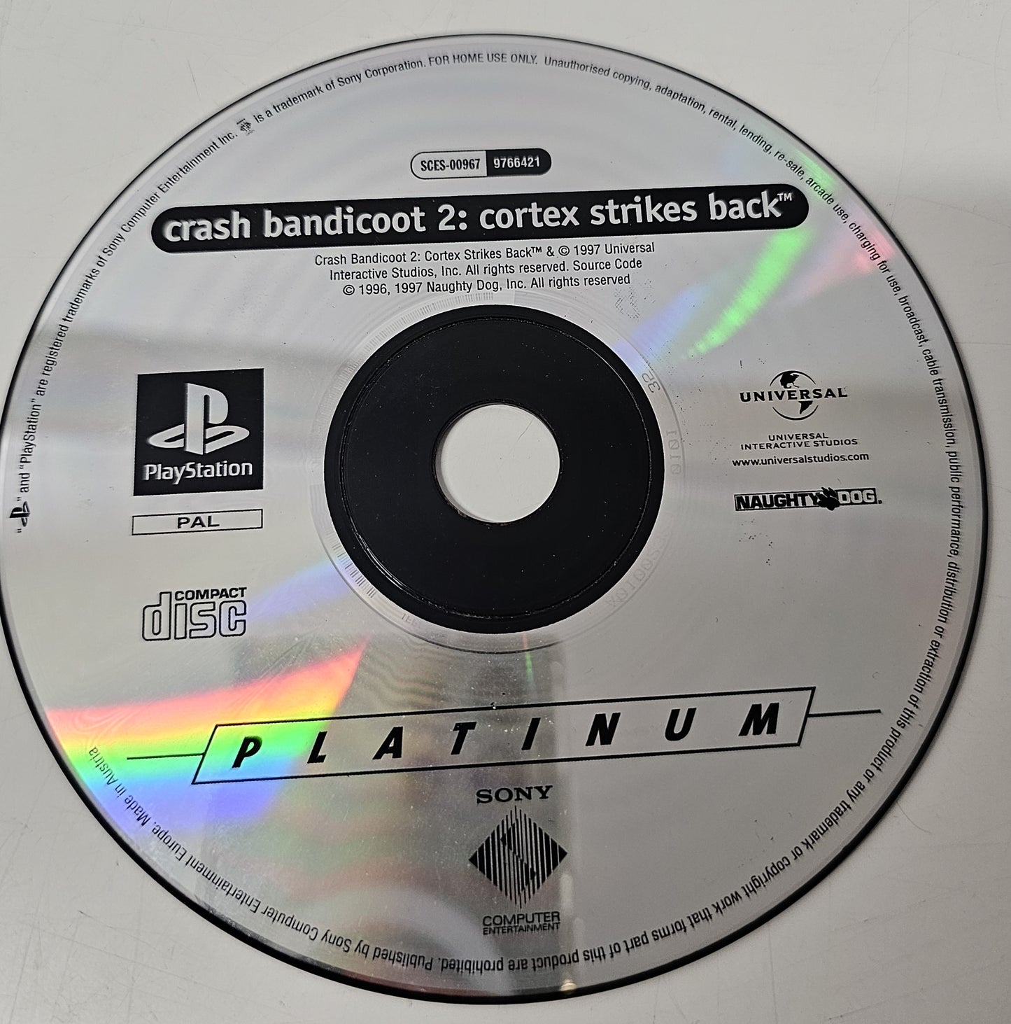 Playstation 1 PS1 Crash Bandicoot 2 Cortex Strikes Back  (Disc Only) - usado