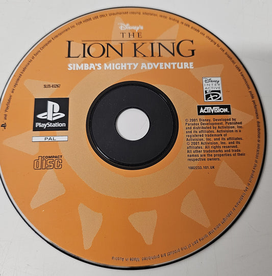 Playstation 1 PS1 The Lion King Simbas Mighty Adventure  (Disc Only)