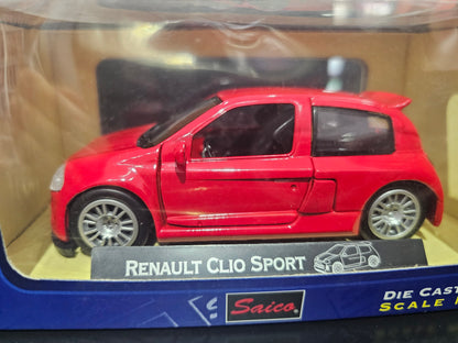 Diecast Model Car Renault Clio Sport Red 1/32 Saico