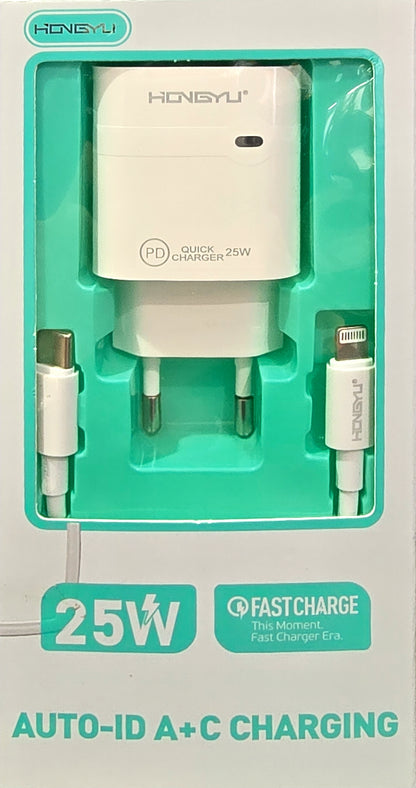 25W FASTCHARGER PD TYPE-C LIGHTNING 2USB