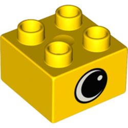 LEGO duplo  PART 3437pr0067 Brick 2 x 2 with Eye with White Spot Print, on Two Sides - Type 1- USADO