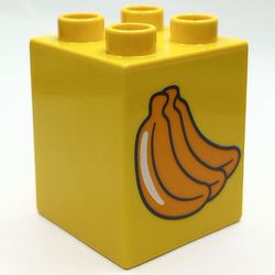 31110pr0049 Duplo Brick 2 x 2 x 2 with Bananas Print - USADO