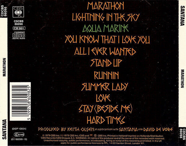 CD - Santana – Marathon - USADO