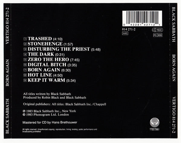 CD - Black Sabbath – Born Again - USADO