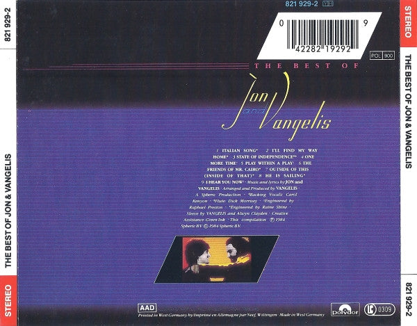 CD - Jon And Vangelis* – The Best Of Jon And Vangelis - USADO