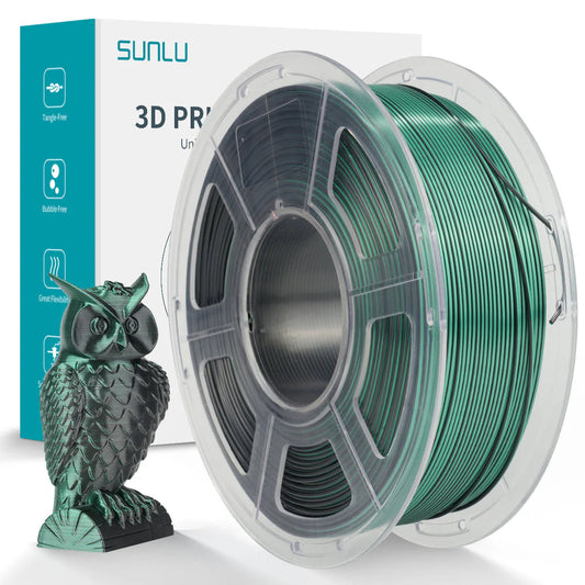 3dprint Sunlu - Silk PLA+ Dual (Black Green) - 1,75 mm - 1 kg