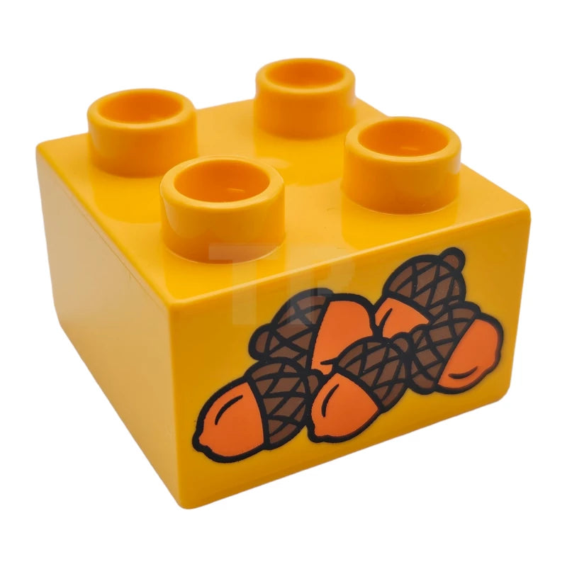 LEGO® DUPLO  6099445 - 3437pb073 Brick 2 x 2 with Acorns Pattern - USADO