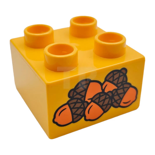 LEGO® DUPLO  6099445 - 3437pb073 Brick 2 x 2 with Acorns Pattern - USADO