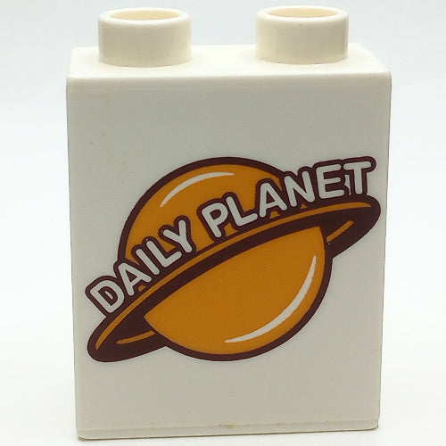 4066pr0094 LEGO Duplo Brick 1 x 2 x 2 with Daily Planet Logo Print - USADO