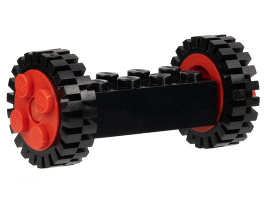 LEGO Brick, Modified 2 x 4 with Red Wheels FreeStyle and Red Pins (4180 / 4259 / 2344)