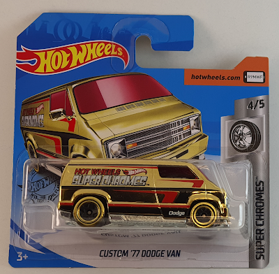Hot Wheels'"GOLD" Hot Wheels 1977 Dodge Van Super Chromes: Custom  (FYG83)