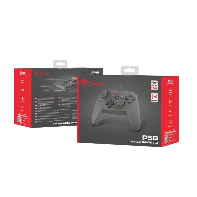 PS3 AND PC WIREDED CONTROLLER GENESIS MANGAN P58- NOVO
