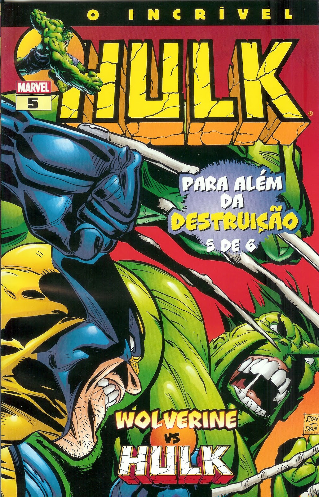 COMICS O Incrível Hulk nº5 - Wolverine Vs Hulk / Para Além da Destruição 5 de 6 - USADO