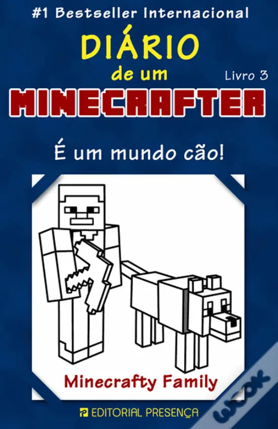 LIVRO - O Diário de um Minecrafter N.º 3 É um Mundo Cão! de Minecrafty Family - USADO