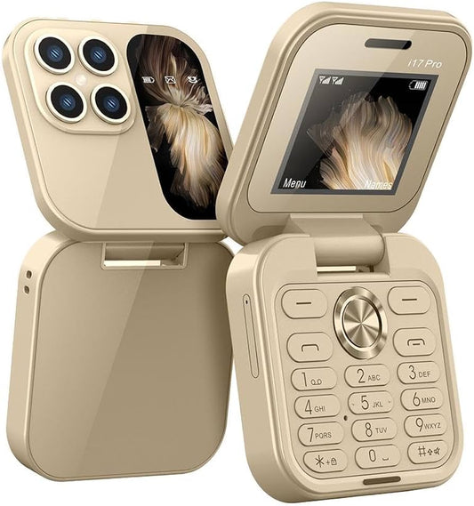 Telemóvel i17 Flip Pro Dual Sim Gold- Novo