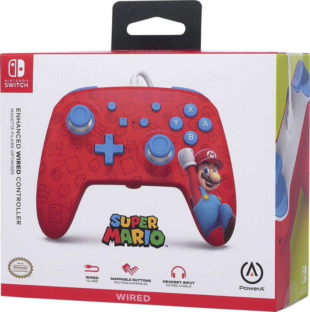SWITCH OFFICIAL WIRED CONTROLLER (MARIO EDITION) - NOVO