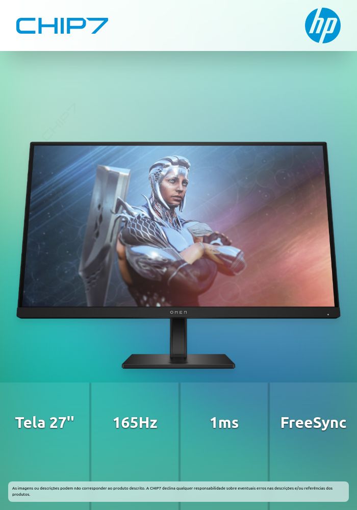 MONITOR OMEN BY HP - 27" FULL HD IPS / 165HZ / 1MS / AMD FREESYNC PREMIUM - 780F9E9