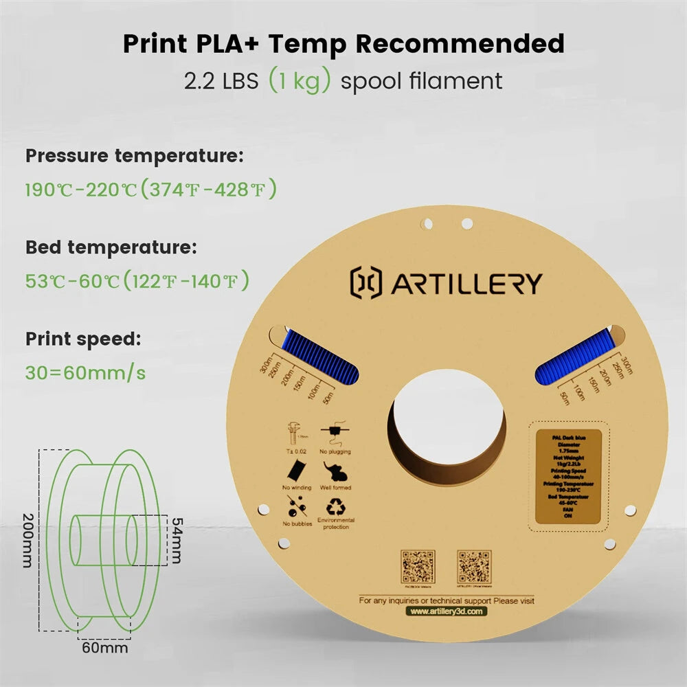 3dprint Filament Artillery PLA Black 1.75 1Kg