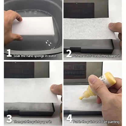 3DPRINT Wet Palette Kit for Brush Painting with Stainless Steel Washer, High-Density Nano Sponge, and Water-Conducting Paper