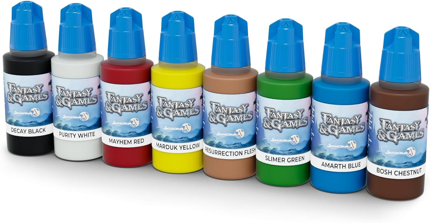 ACRYLIC PAINT SURECOLOR SCALE 75 SET: Fantasy & Games Basic Colors (8x17mL)