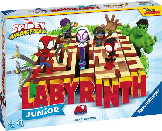 Ravensburger Spiderman and His Amazing Friends Junior Labyrinth - The Moving Maze Family Board Game for Kids Age 4 Years Up