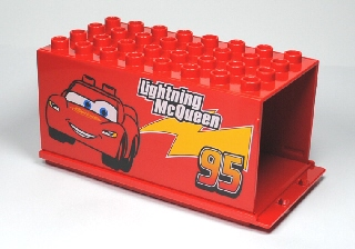 Duplo Truck Semi-Tractor Container 4 x 8 x 3.5 with Lightning McQueen Pattern (Cars Mack) Item No: 89195c01pb01 - USADO