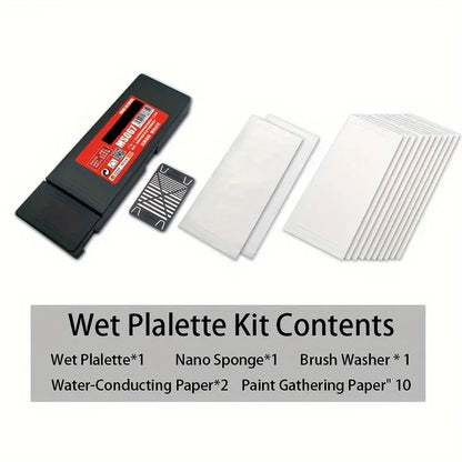 3DPRINT Wet Palette Kit for Brush Painting with Stainless Steel Washer, High-Density Nano Sponge, and Water-Conducting Paper