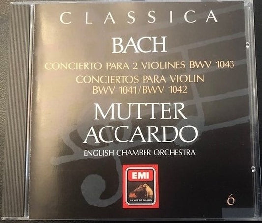 CD - Bach*, Mutter*, Accardo*, English Chamber Orchestra – Concierto Para 2 Violines BWV 1043 / Conciertos Para Violín BWV 1041/BWV 1042 - USADO