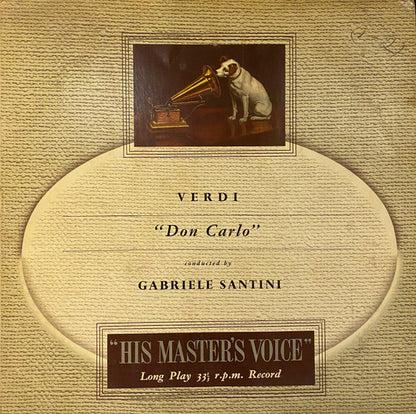 LP VINYL - Verdi*, Orchestra* and Chorus Of The Opera House, Rome* conducted by Gabriele Santini (2) – "Don Carlo" (Don Carlos) - USADO