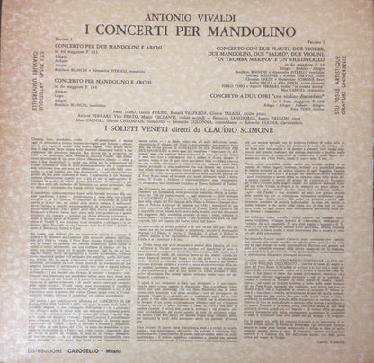 LP VINYL - Antonio Vivaldi – I Concerti Per Mandolino Concerto Per Violino Discordato - USADO