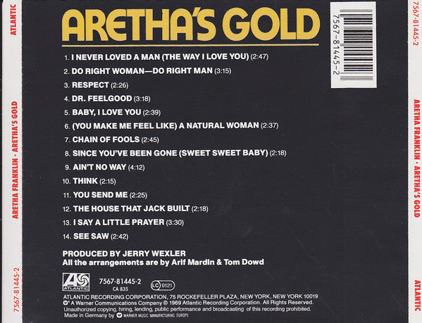 CD - Aretha Franklin – Aretha's Gold - USADO