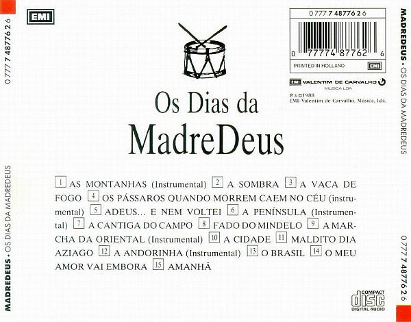 CD - Madredeus – Os Dias Da Madredeus - USADO