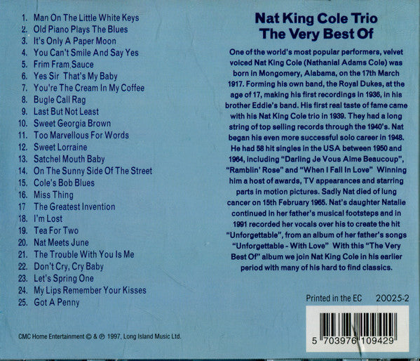 CD - The Nat King Cole Trio – The Very Best Of - USADO