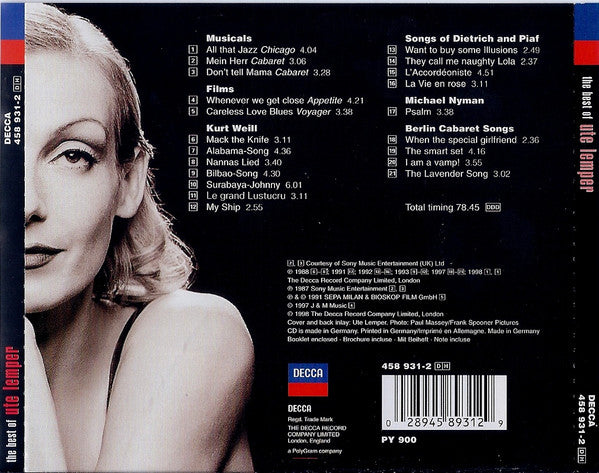 CD - Ute Lemper – The Best Of Ute Lemper - USADO